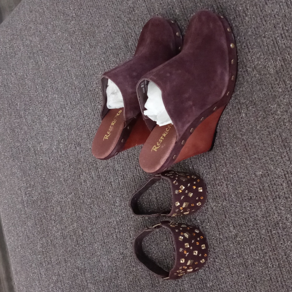 Restricted - Bear Par Brown Suede Clogs - image 2